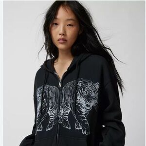 Project Social T Tiger Zip Up Hoodie Sweatshirt L/XL